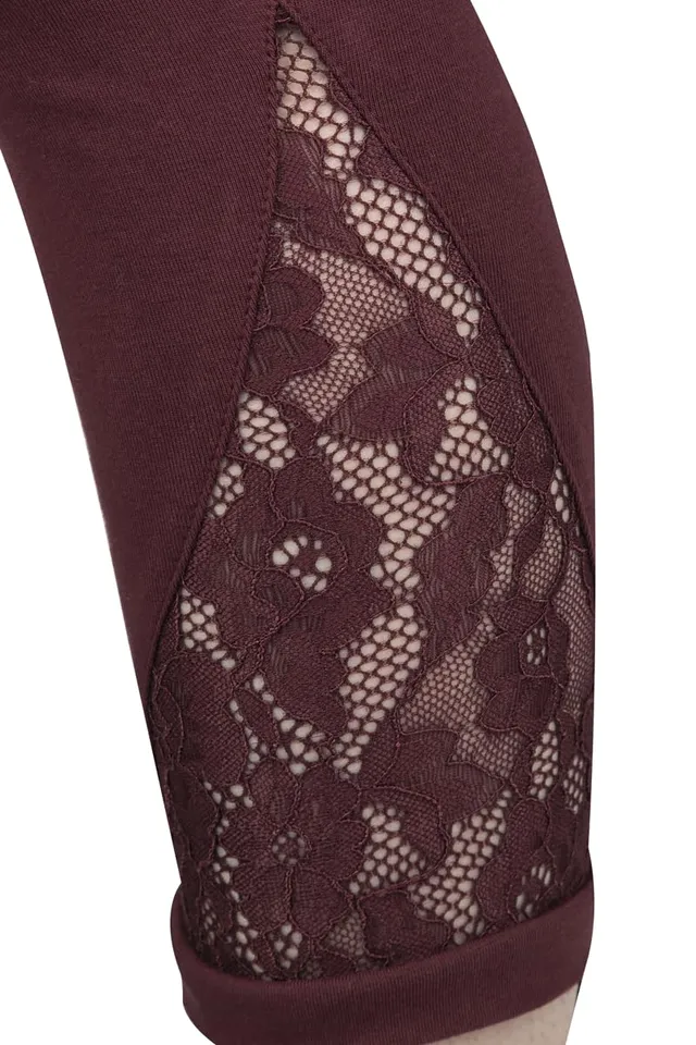 red-by-emp-leggings-mit-spitze-damen-rot-gr-m image 1