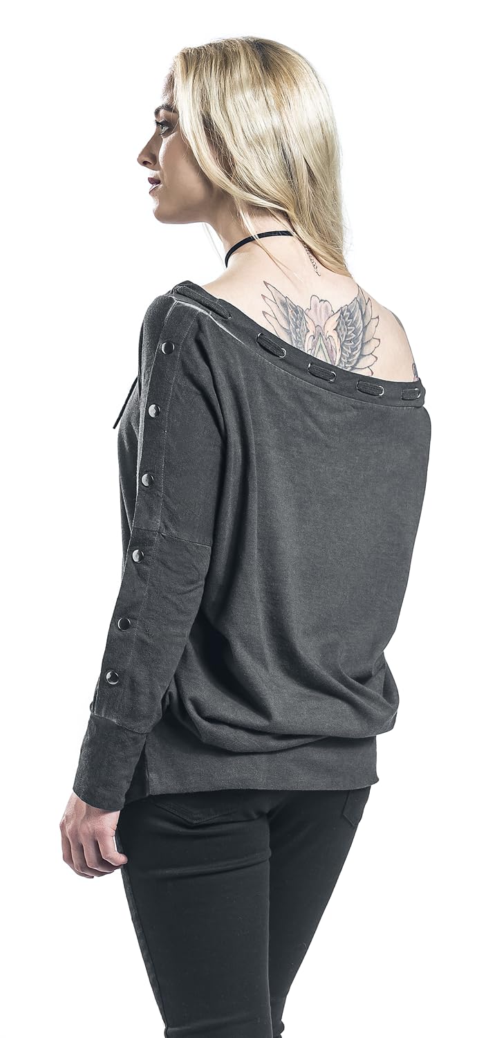 red-by-emp-damen-langarmshirt-grau-xl-tunnelzug-sen-locker image 6