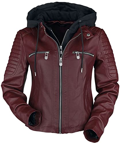 black-premium-by-emp-kunstlederjacke-damen-rot-m-kapuze image 7