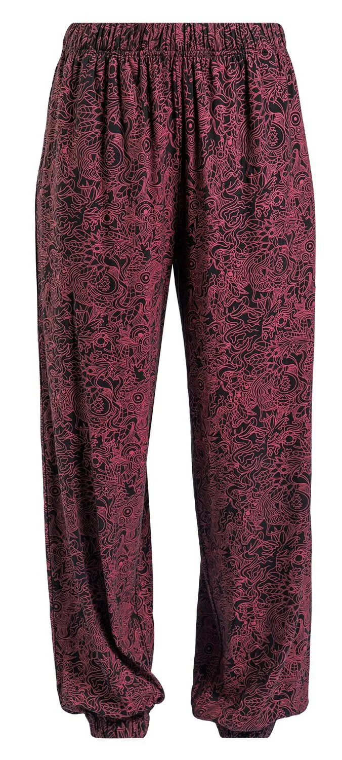 red-by-emp-hose-damen-schwarz-rot-weicher-stoff image 1