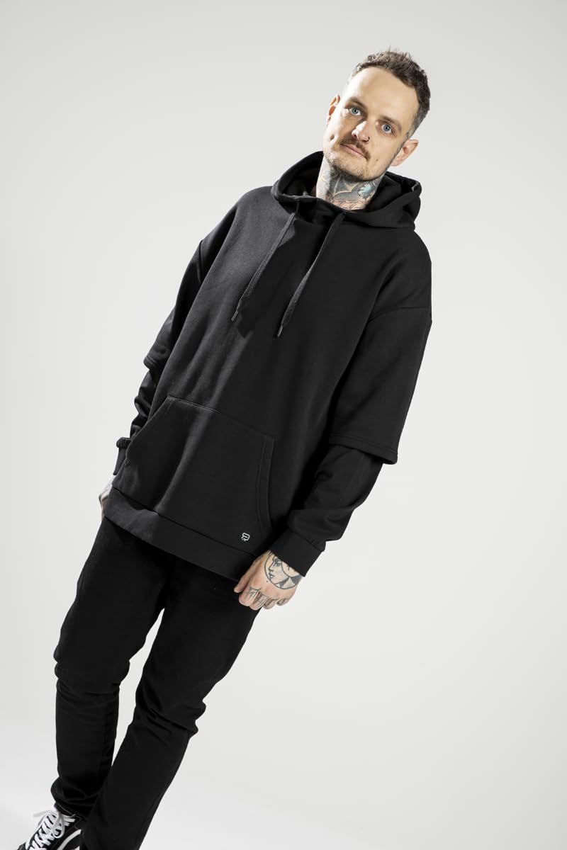 red-by-emp-kapuzenpullover-herren-hoodie-schwarz-k-ngurutasche-l image 7