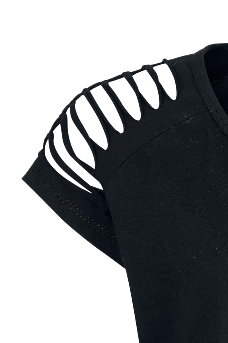 black-premium-by-emp-damen-t-shirt-schwarz-mit-ripped-rmeln image 4