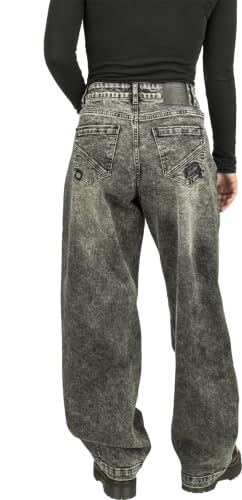 red-by-emp-hosen-damen-jeans-grau-barrel-fit-30w-32l-stickerei image 8