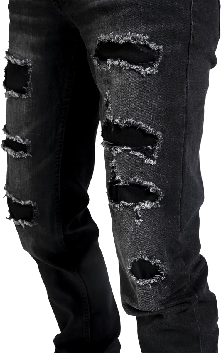 red-by-emp-hosen-jeans-schwarz-cut-outs-herren-32w-34l image 8