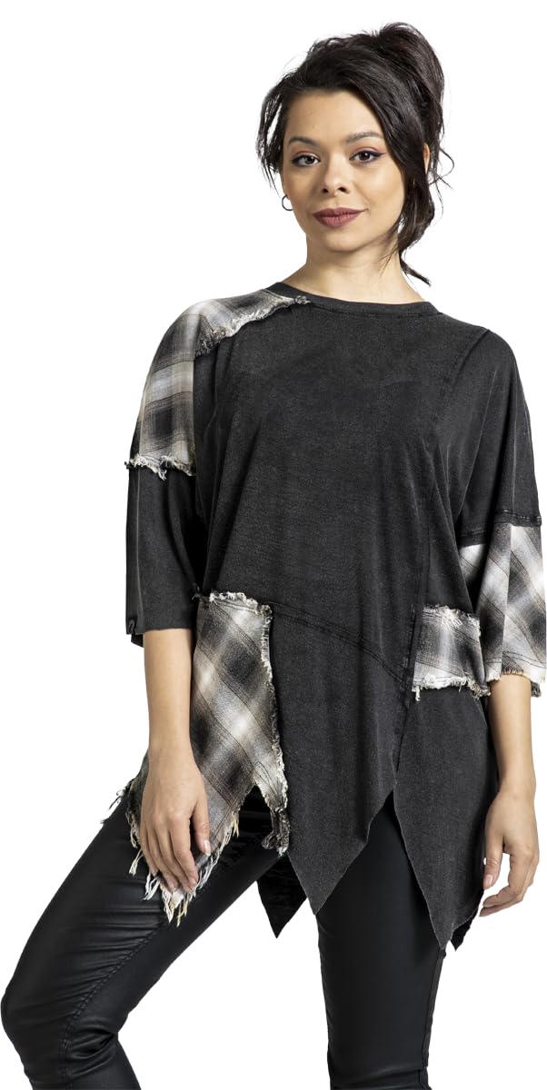 black-premium-by-emp-essential-check-oversize-t-shirt-schwarz image 6