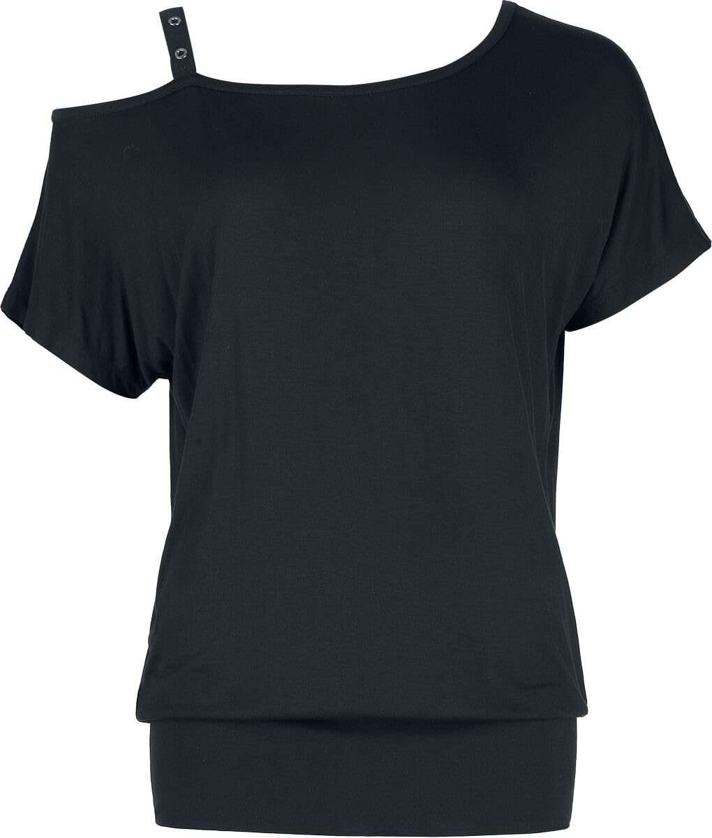 black-premium-by-emp-t-shirt-asymmetrisch-nieten-schwarz-damen image 1
