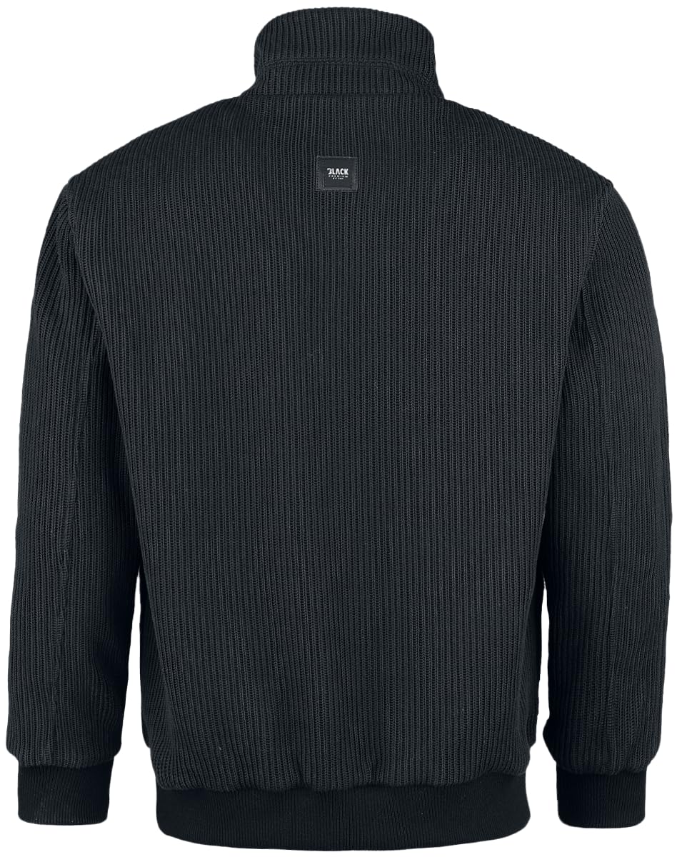 black-premium-by-emp-schwarze-bergangsjacke-strickoptik-herren image 3