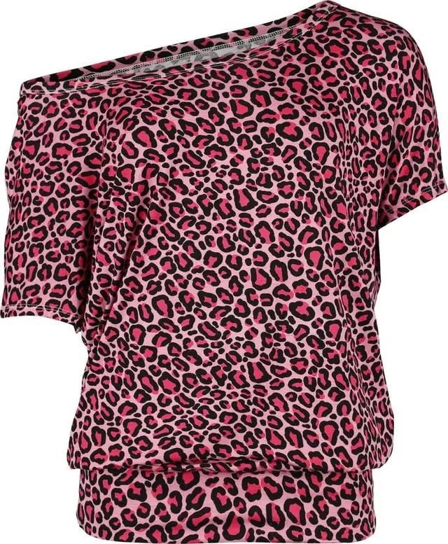 red-by-emp-t-shirts-t-shirt-damen-pink-leo-print image 1