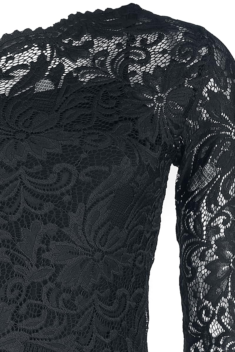 black-premium-by-emp-schwarzes-one-shoulder-spitzen-shirt-m image 4