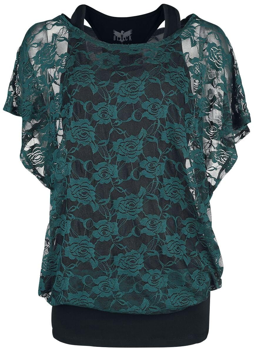 black-premium-top-schwarz-gr-ne-spitze-t-shirt-4xl image 1