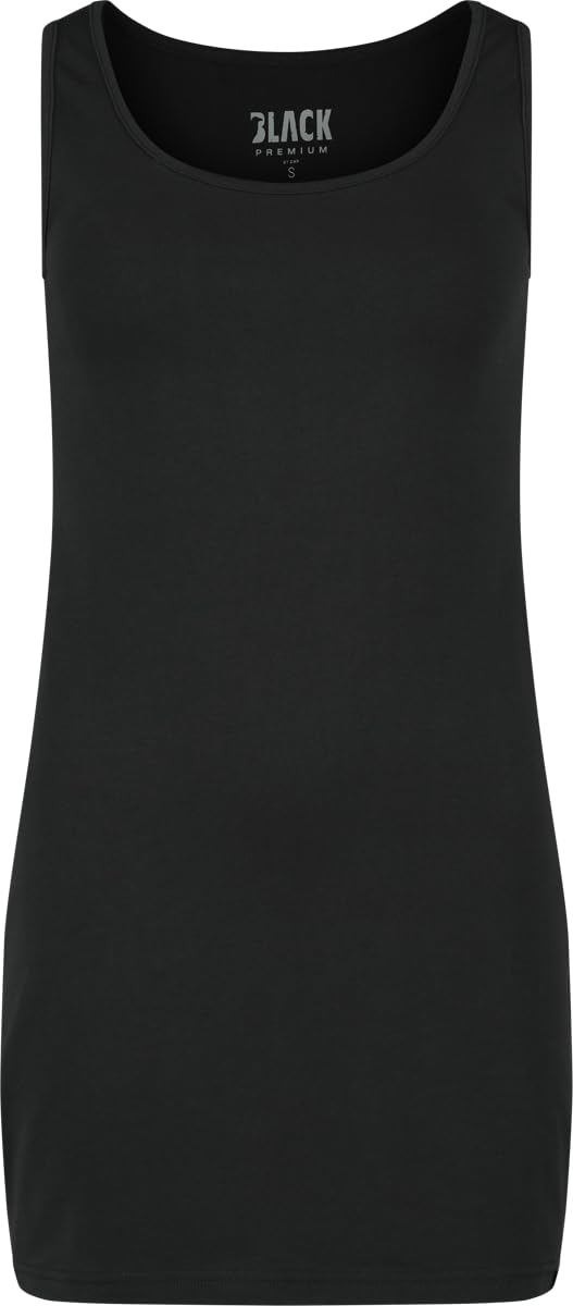 black-premium-by-emp-damen-basic-doppelpack-tops-schwarz-baumwolle image 3