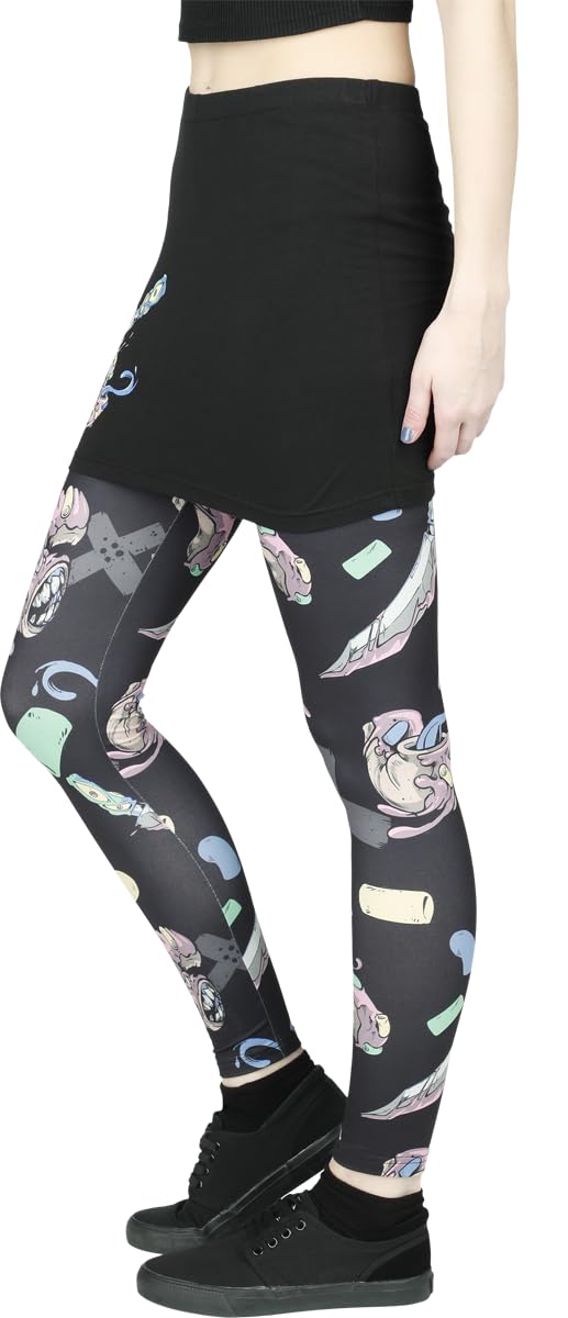 red-by-emp-hosen-leggings-damen-schwarz-donut-print image 5