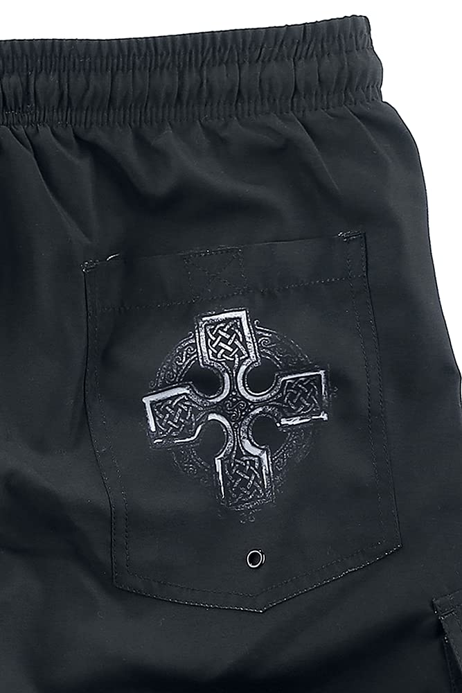 black-premium-badehose-herren-schwarz-wikinger-print image 5