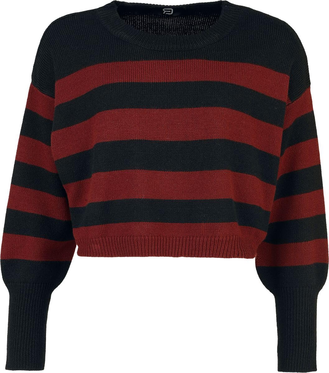 red-by-emp-pullover-damen-strickpullover-schwarz-rot-gr-e-l image 1