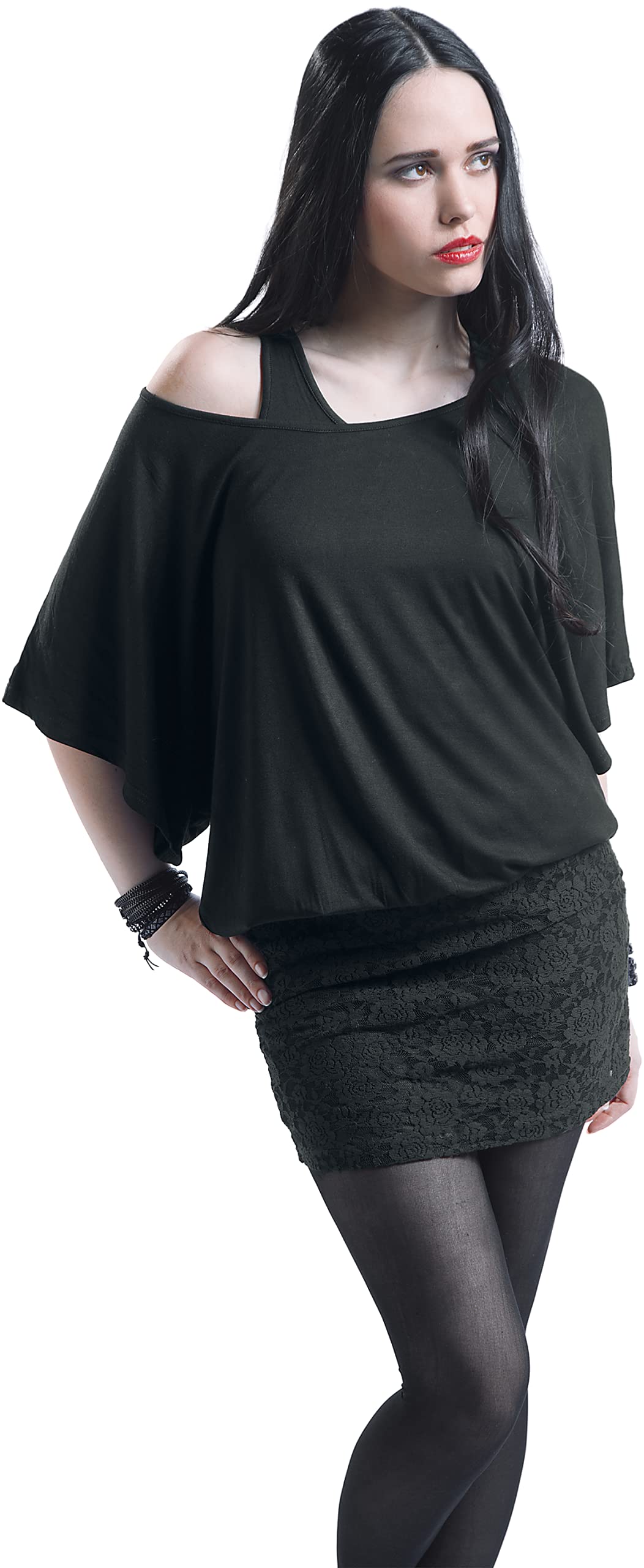 black-premium-by-emp-double-layer-kleid-spitze-schwarz-l image 7