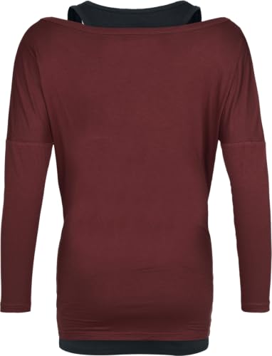 black-premium-by-emp-damen-langarmshirt-bordeaux-animal-gr-e-m image 7