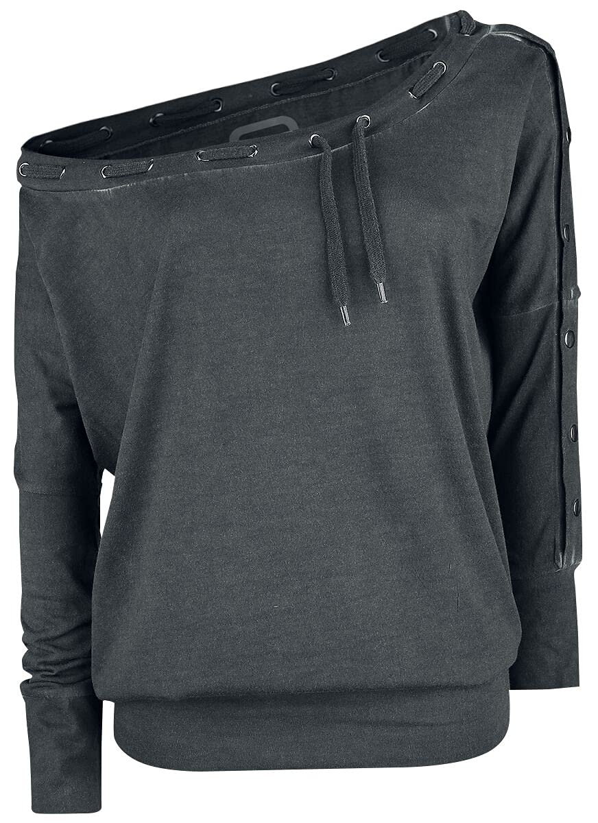 red-by-emp-damen-langarmshirt-grau-xl-tunnelzug-sen-locker image 1