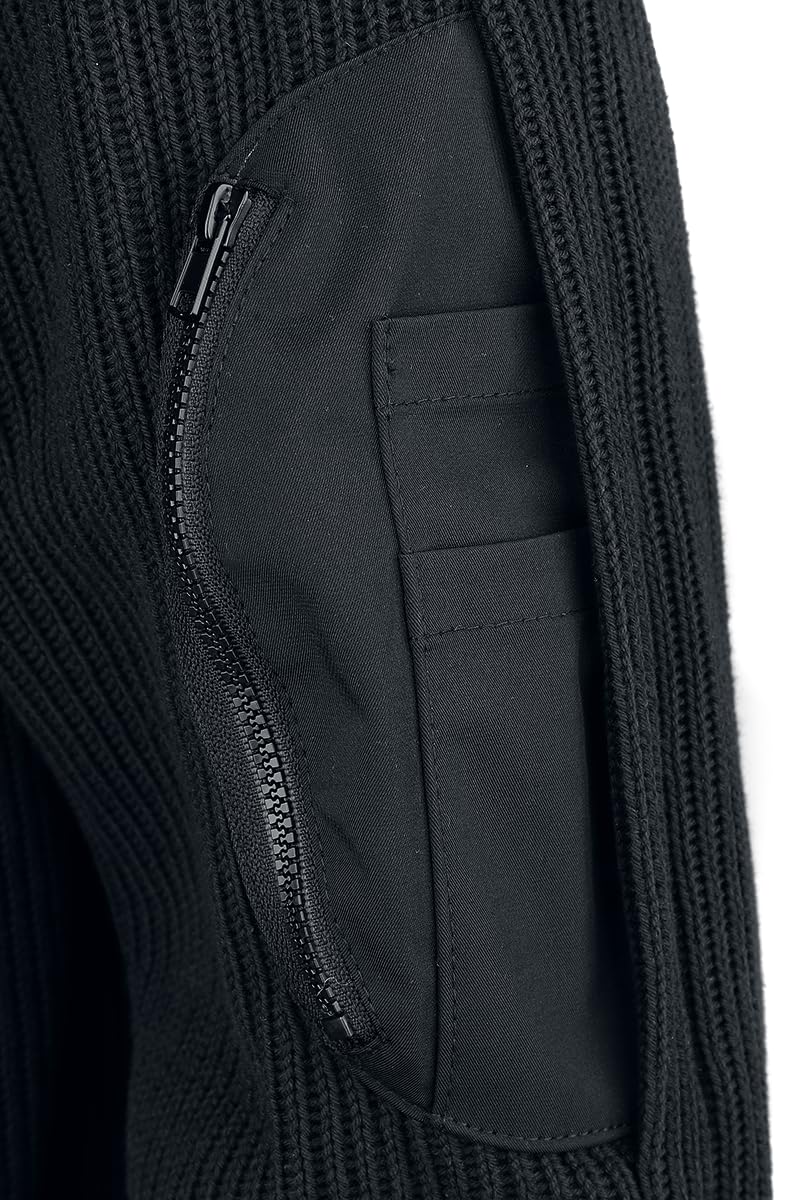 black-premium-by-emp-schwarze-bergangsjacke-strickoptik-herren image 4