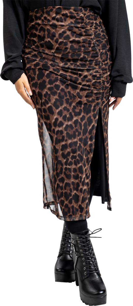 red-by-emp-leopard-rock-damen-rock-multicolor image 2