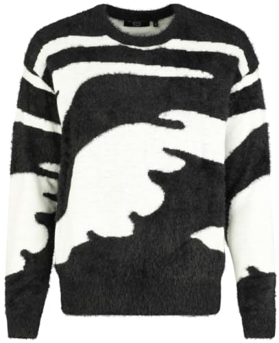 red-by-emp-strickpullover-damen-schwarz-wei-gr-l-streifen image 8