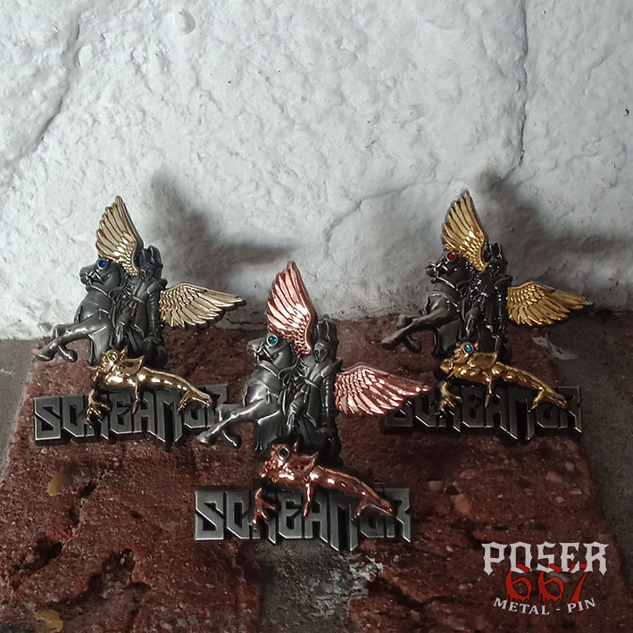 screamer-sacrifice-3d-pin-metall-5-cm-antik-silber image 1