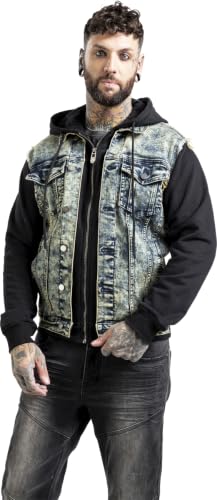 black-premium-kapuzenjacke-herren-schwarz-blau-reissverschluss-m image 8