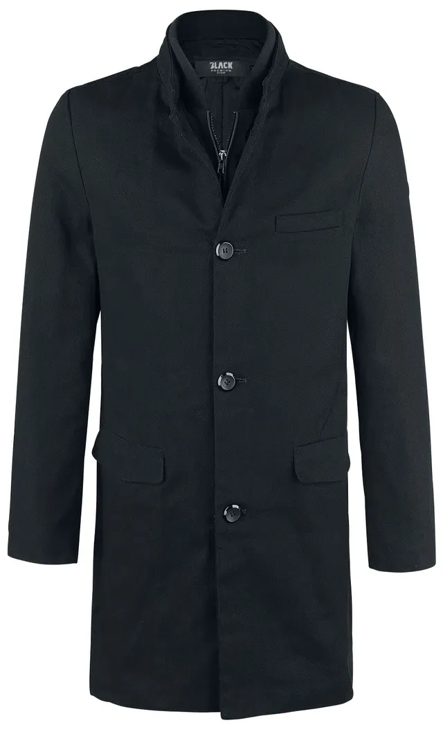black-premium-kurzmantel-schwarz-stehkragen-gr-e-s image 1