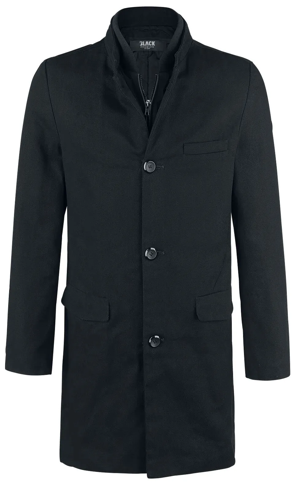 black-premium-kurzmantel-schwarz-stehkragen-gr-e-s image 1