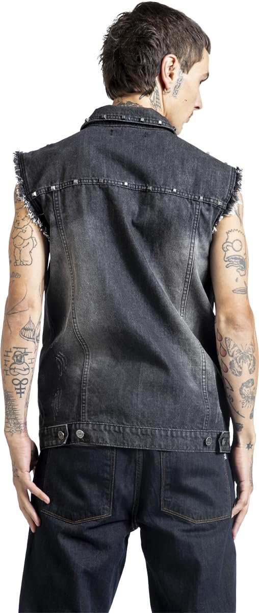black-premium-herren-weste-schwarz-pyramidennieten image 7