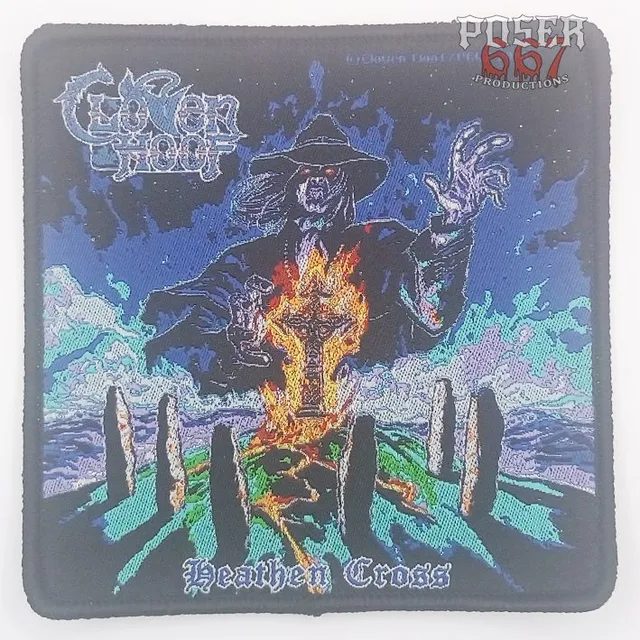 cloven-hoof-heathen-cross-patch-aufn-her-gewebt-9-5-cm image 1