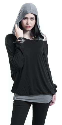 black-premium-langarmshirt-damen-schwarz-double-layer-m image 8