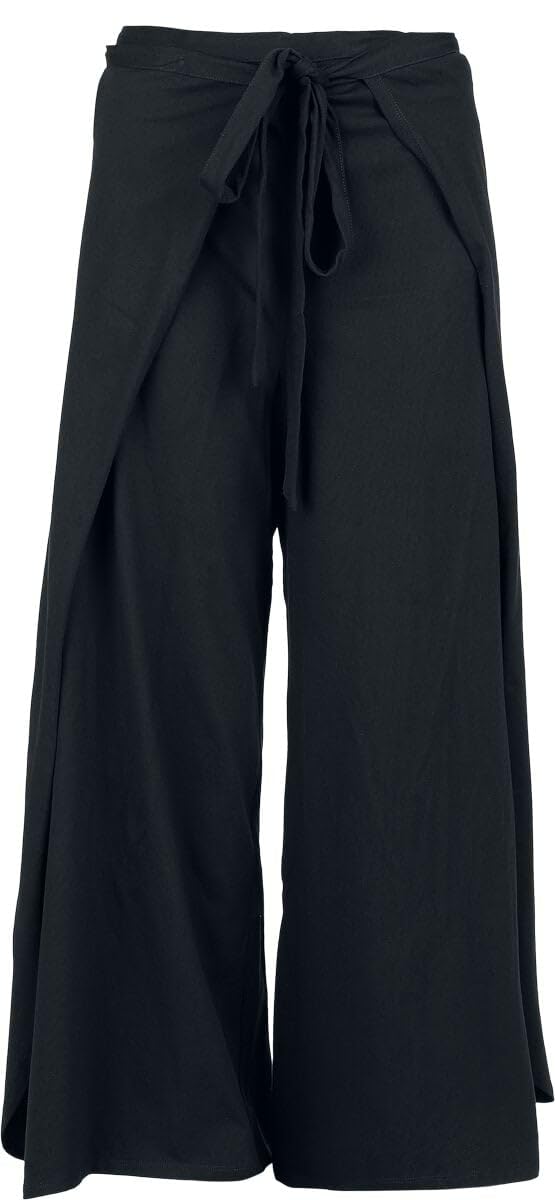 black-premium-damen-stoffhose-schwarz-schn-rbund image 1