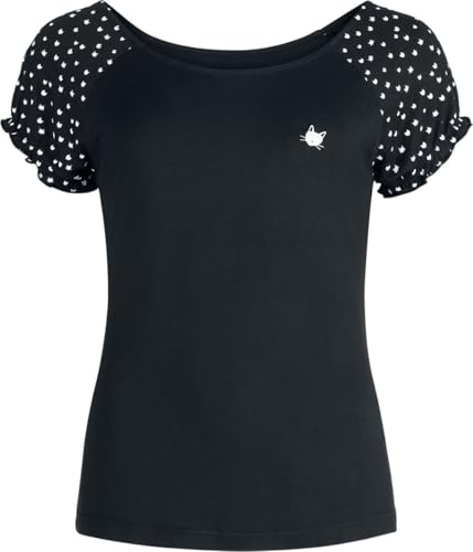 red-by-emp-damen-t-shirt-schwarz-katzen-allover-raglan image 6