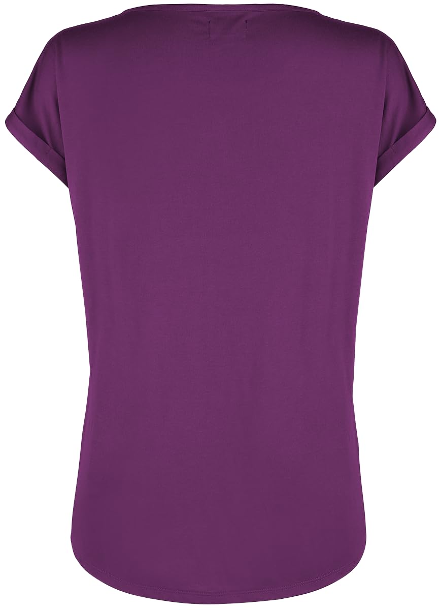 red-by-emp-basic-t-shirt-damen-lila-casual-shirt image 3