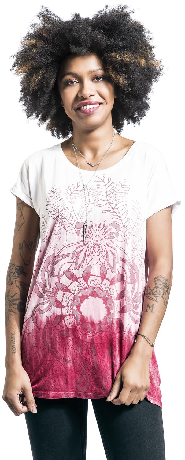 red-by-emp-mandala-t-shirt-damen-wei-rot-print image 2