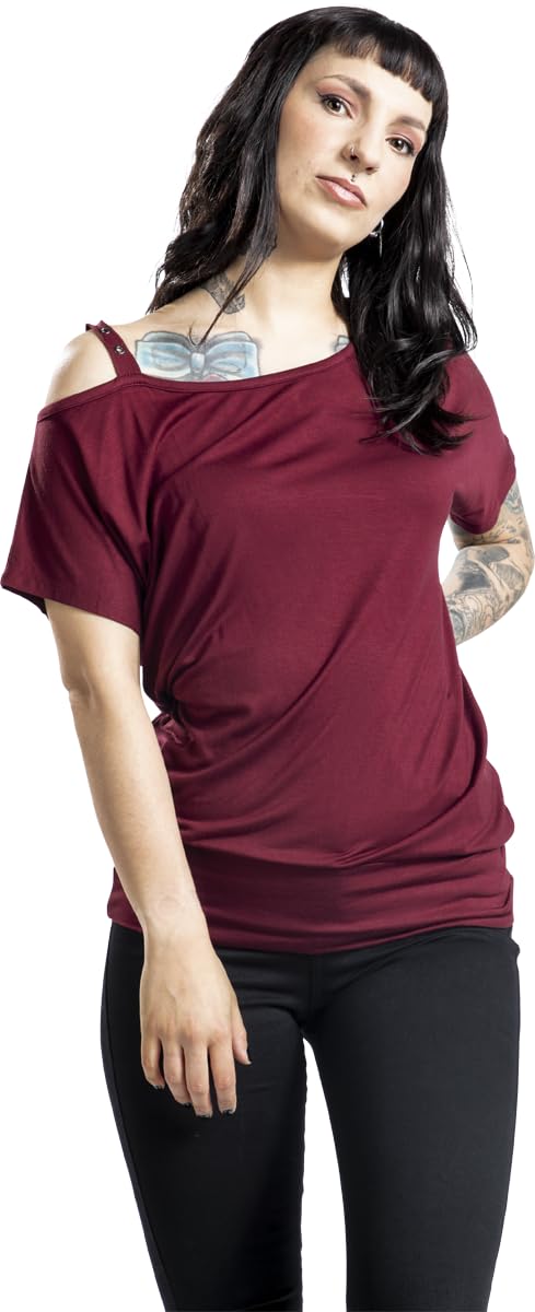 black-premium-damen-t-shirt-rot-weiter-ausschnitt image 2