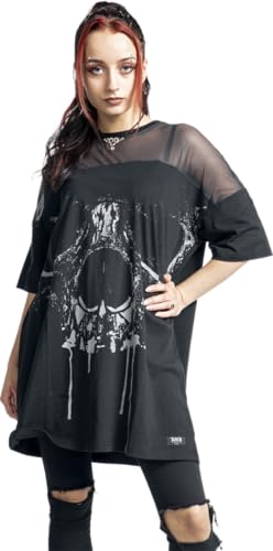 black-premium-by-emp-t-shirt-damen-oversized-mesh-schwarz image 7