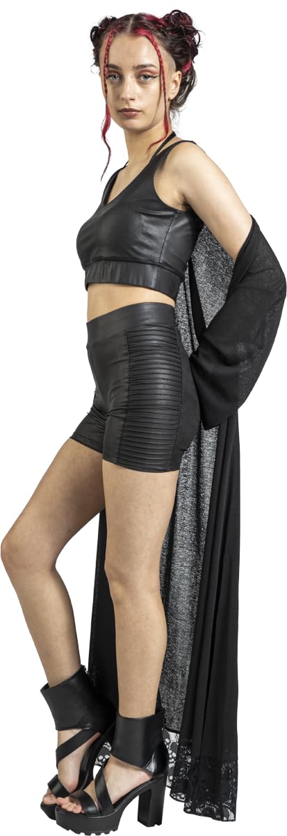 black-premium-essential-faux-leather-shorts-schwarz-damen image 5