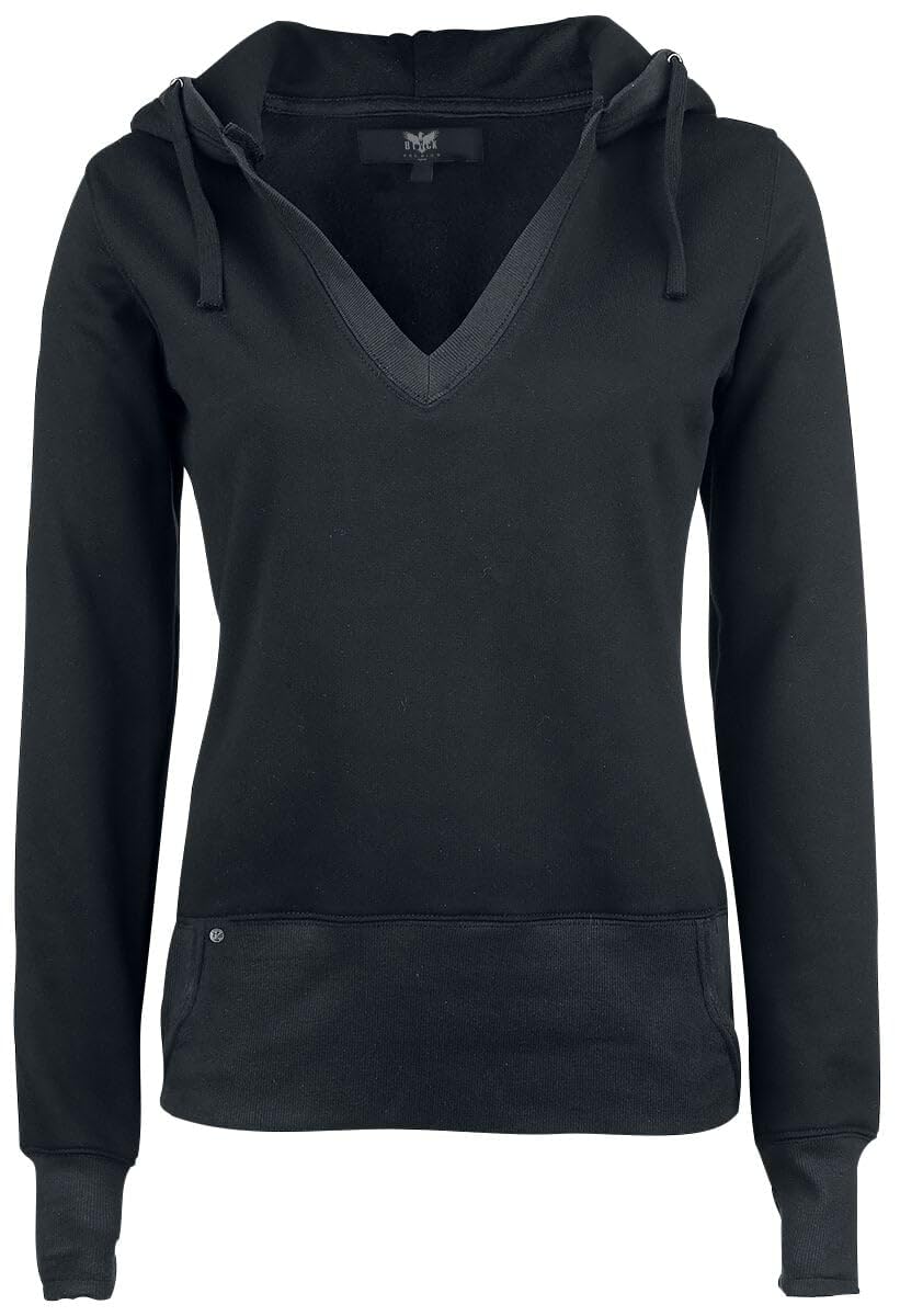 black-premium-damen-hoodie-schwarz-daumenl-cher-l image 1