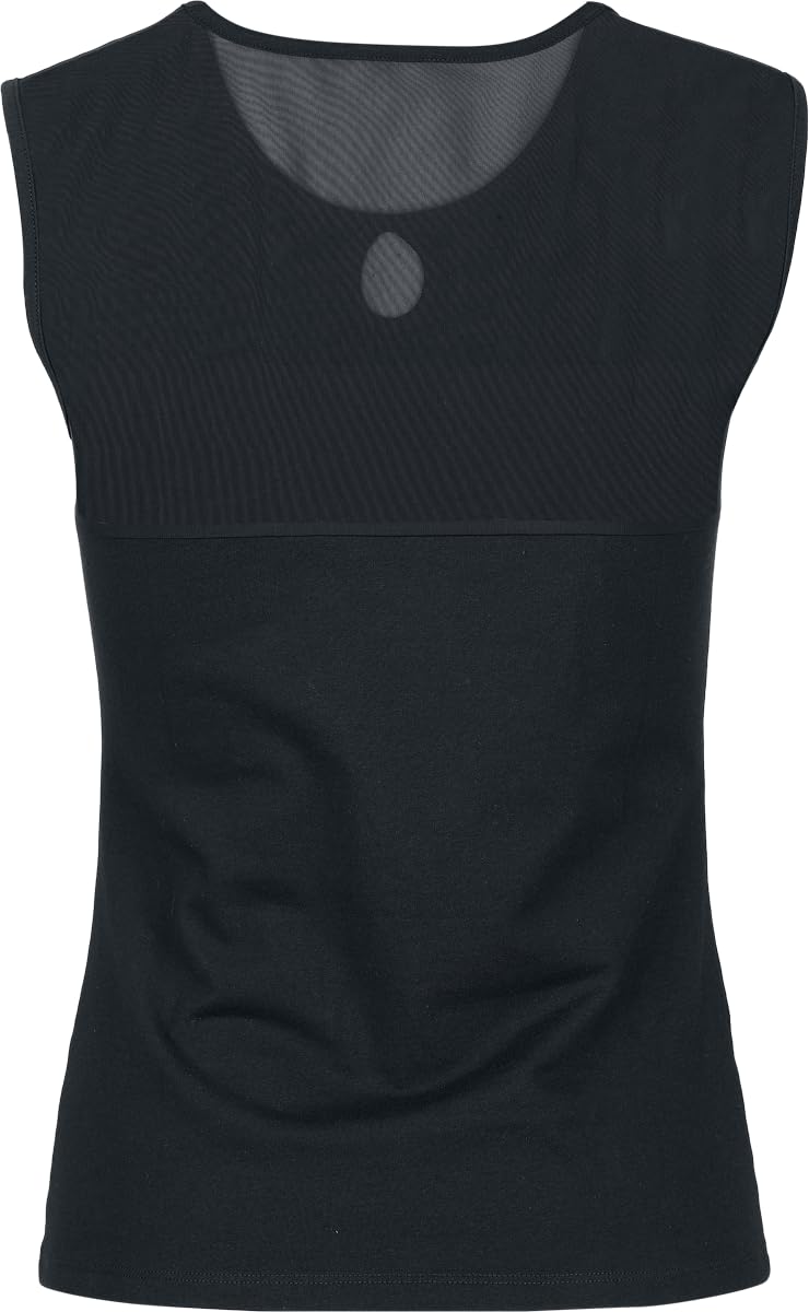 red-by-emp-damen-top-schwarz-basic-mit-mesheinsatz image 3
