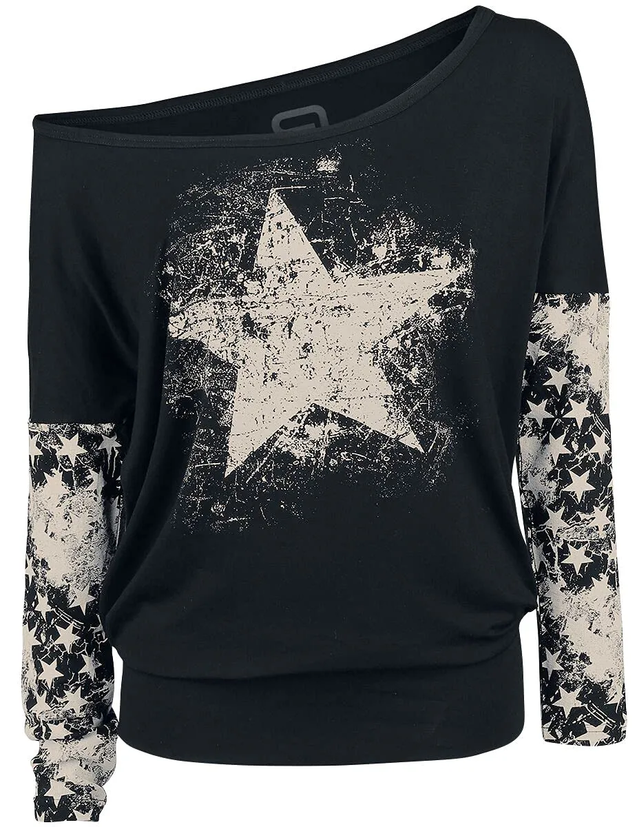 red-by-emp-longsleeves-langarmshirt-schwarz-s-sterne image 1