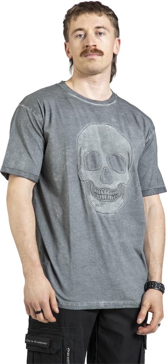black-premium-beaks-claws-skulls-t-shirt-grau-skull-patch-l image 2