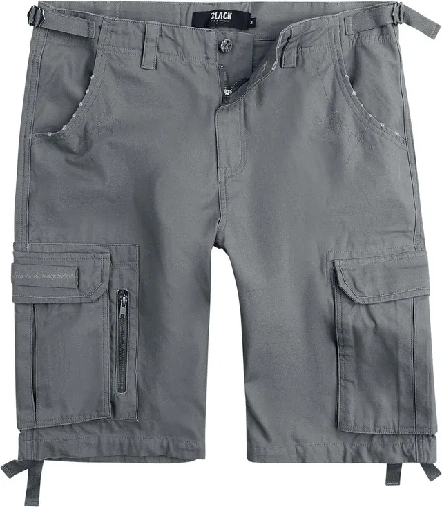 black-premium-army-vintage-shorts-hose-grau-herren image 1