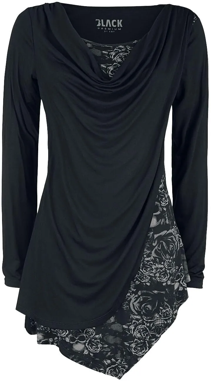 black-premium-by-emp-langarmshirt-wasserfall-print-gr-m-schwarz image 1