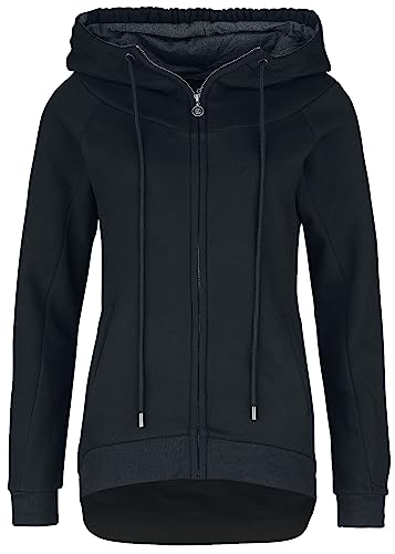 red-by-emp-sweatjacke-lang-damen-schwarz-kapuze image 7