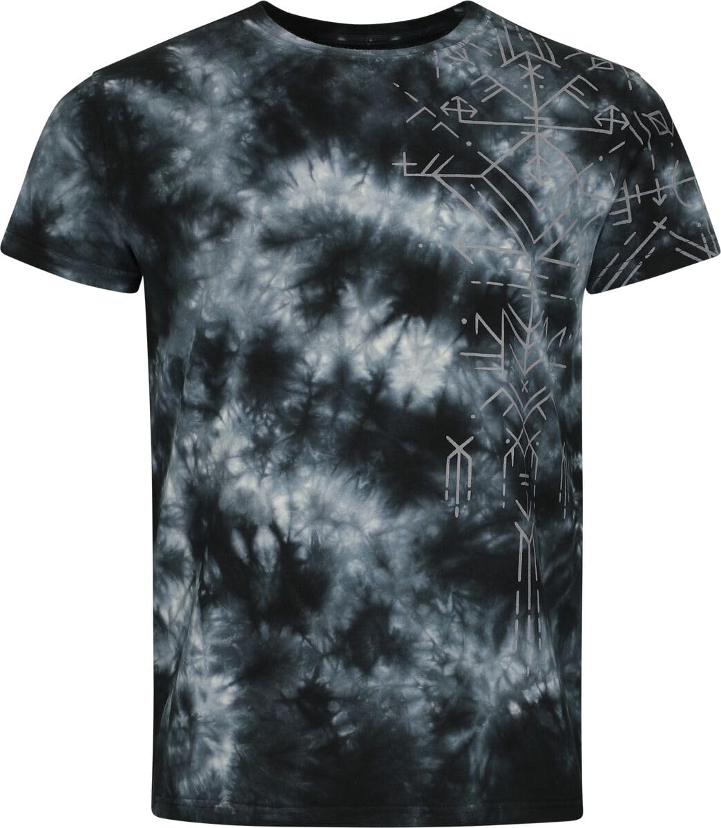 black-premium-by-emp-batik-t-shirt-print-herren-blau-schwarz image 1