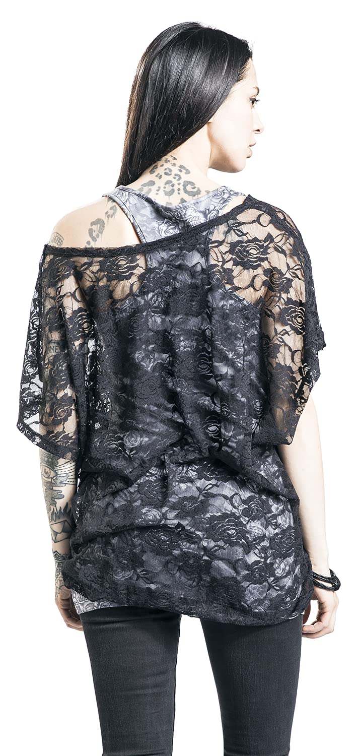 black-premium-by-emp-top-damen-grau-mit-schwarzem-spitzen-shirt image 7