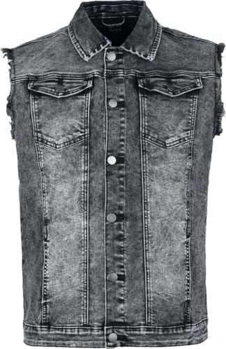 black-premium-by-emp-herren-jeansweste-grau-destroyed-rmellos image 8