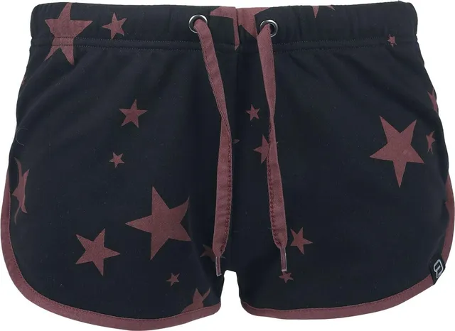 red-by-emp-schwarze-shorts-sternen-print-damen image 1