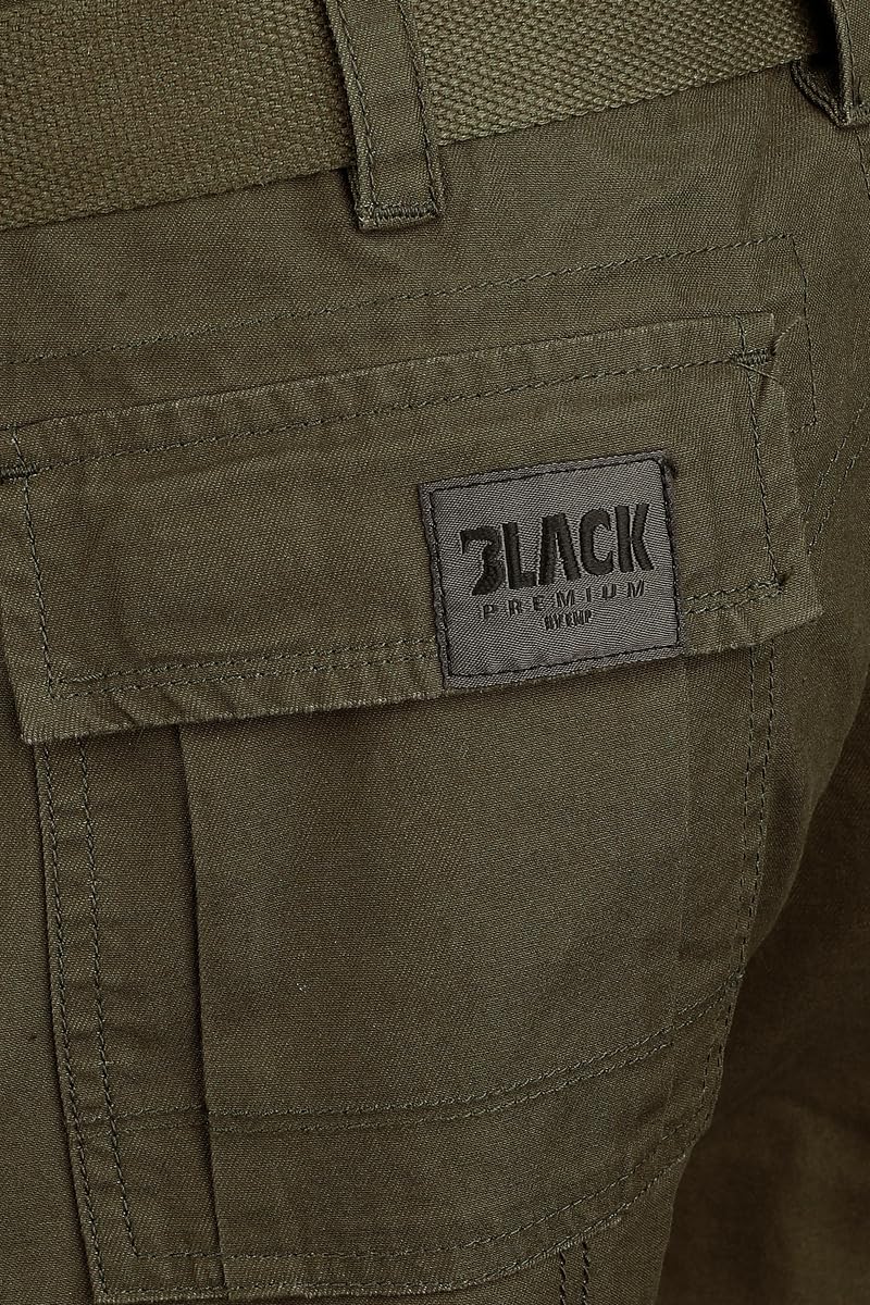 black-premium-herren-cargohose-army-vintage-schwarz image 3